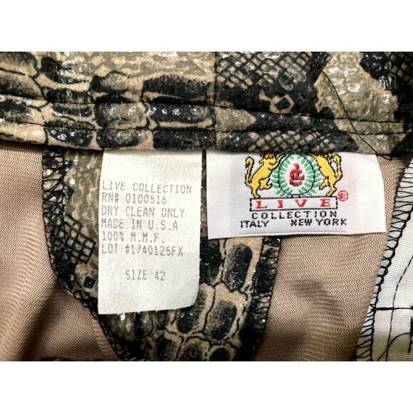 Live Collection Bijan Danialian Suit Set Mens 2XL Coat Pants Snake AOP Baggy NWT - Picture 6 of 16